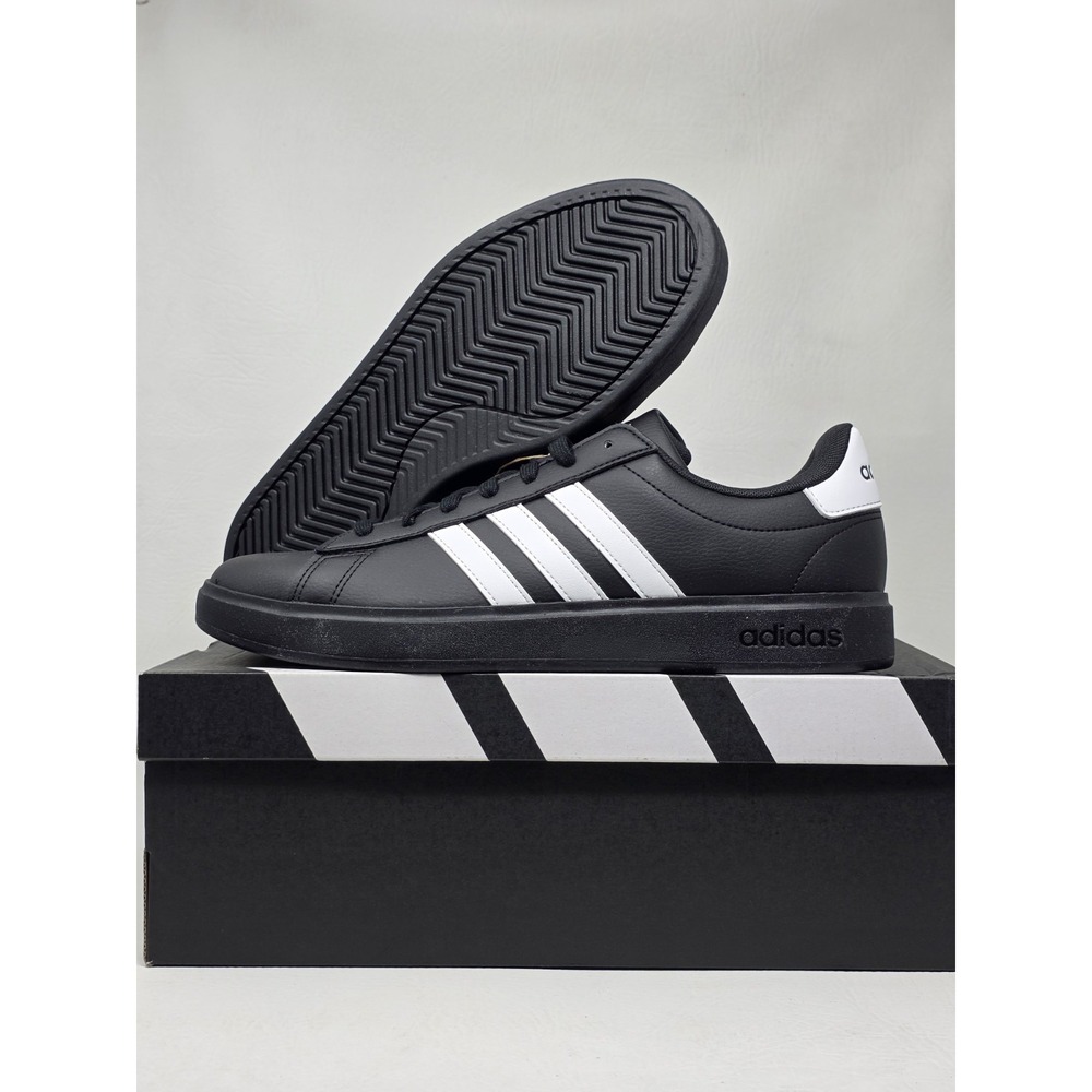 Adidas Grand Court 2.0 Size 11.5 Mens Black White Athletic Shoes JR0546 New
